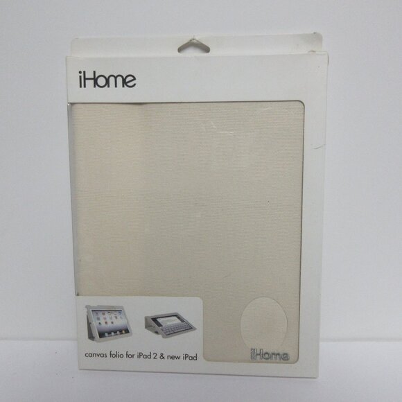 i Home Slim Fit Canvas Folio Case for iPad 2&new Ipad Beige with smart function - Picture 2 of 3